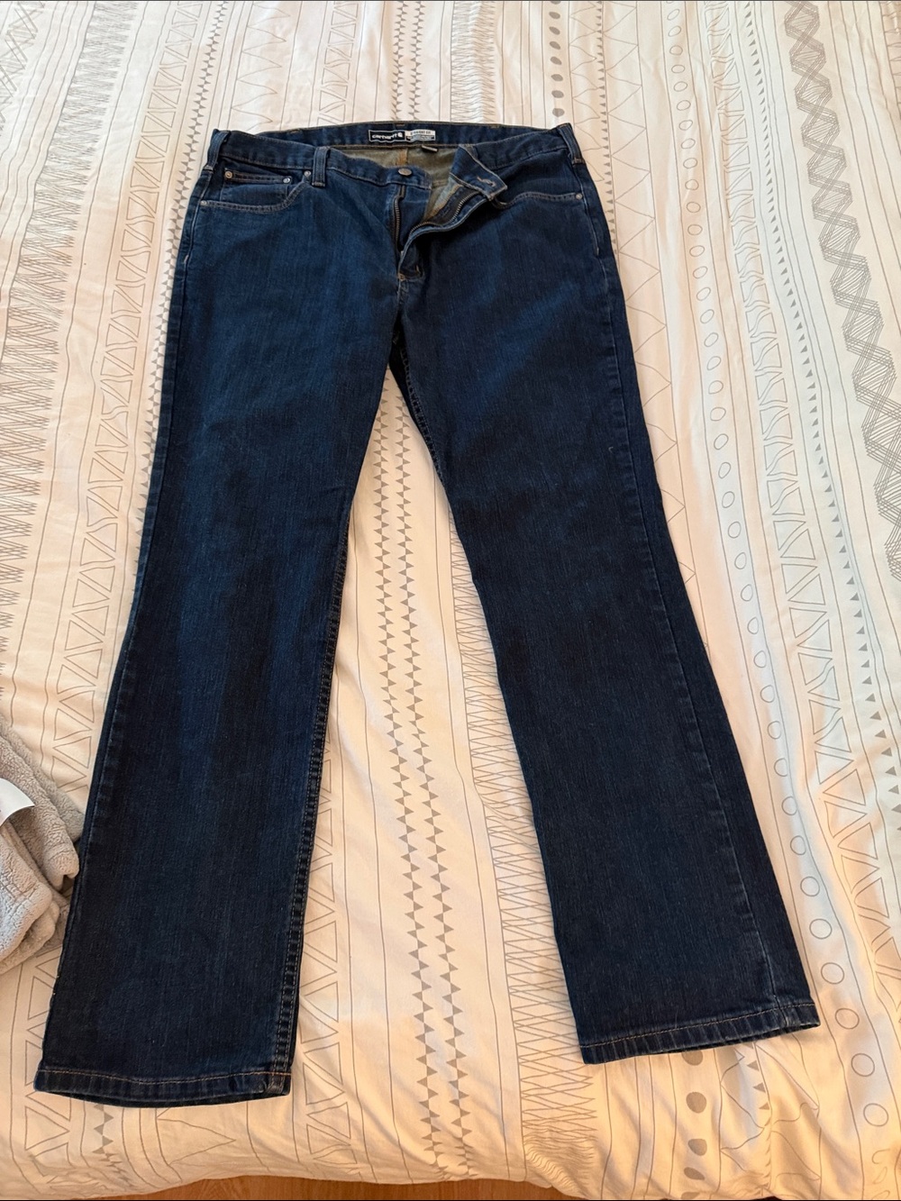 Carhartt Men's Dark Blue Straight-Leg Jeans